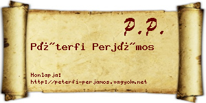 Péterfi Perjámos névjegykártya